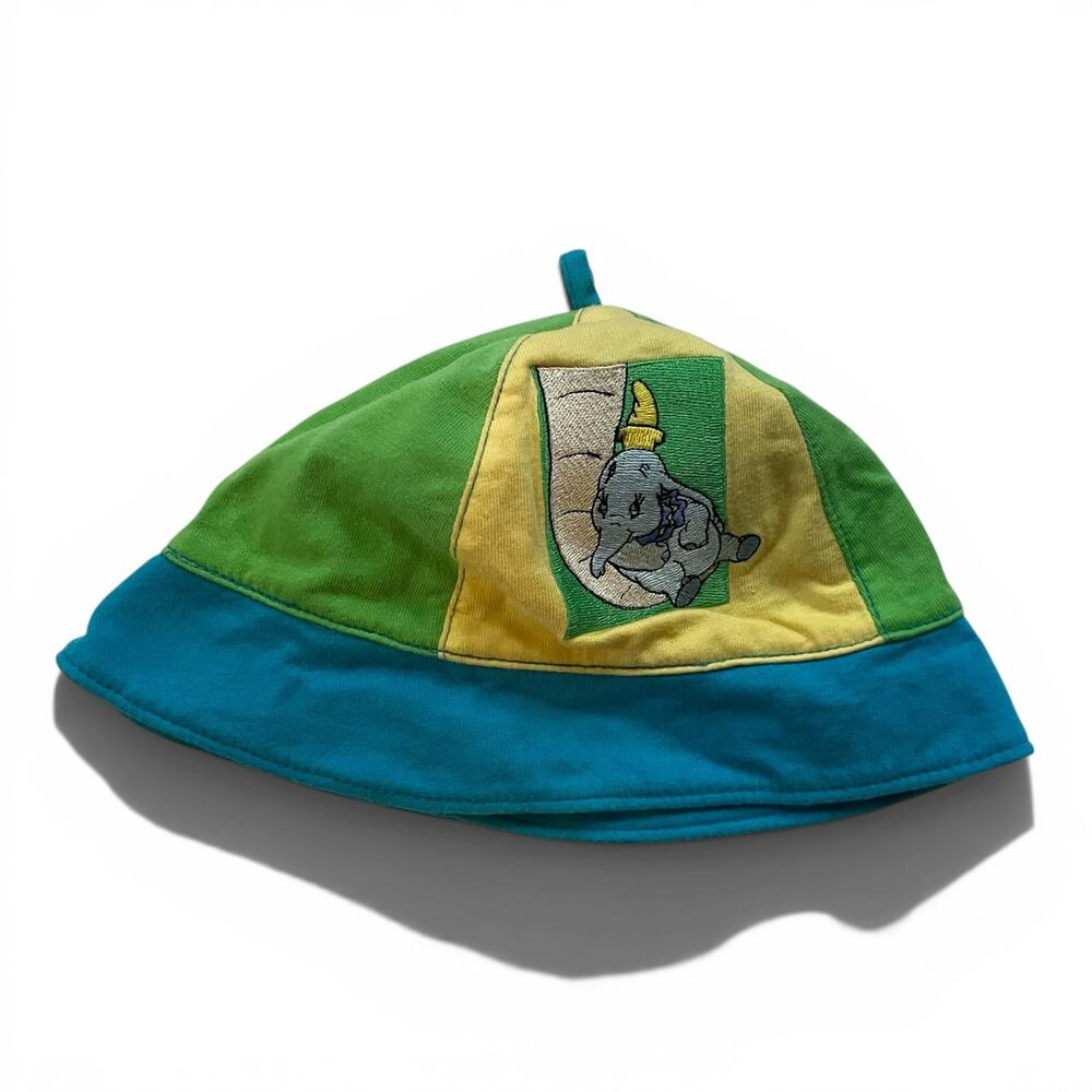 Disney‎ Store Dumbo Baby Bucket Hat 12-24M Colorblock Cotton Vintage
